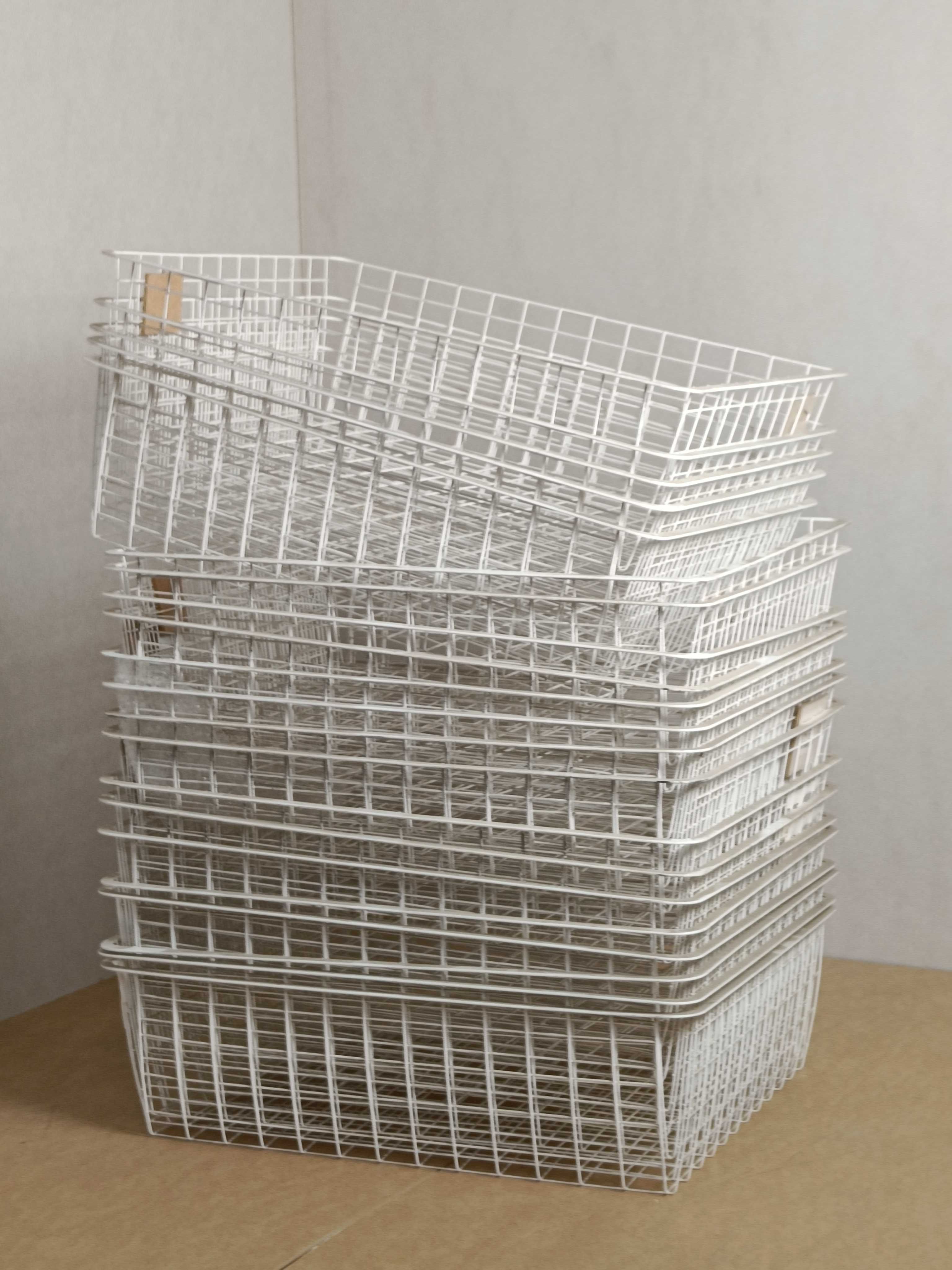 Koszyki druciane / pojemniki / skrzynie magazynowe stalowe 50x40x15