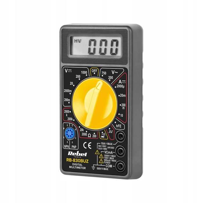 multimetr Miernik uniwersalny Rebel Tools RB-830BUZ przewody pomiarowe