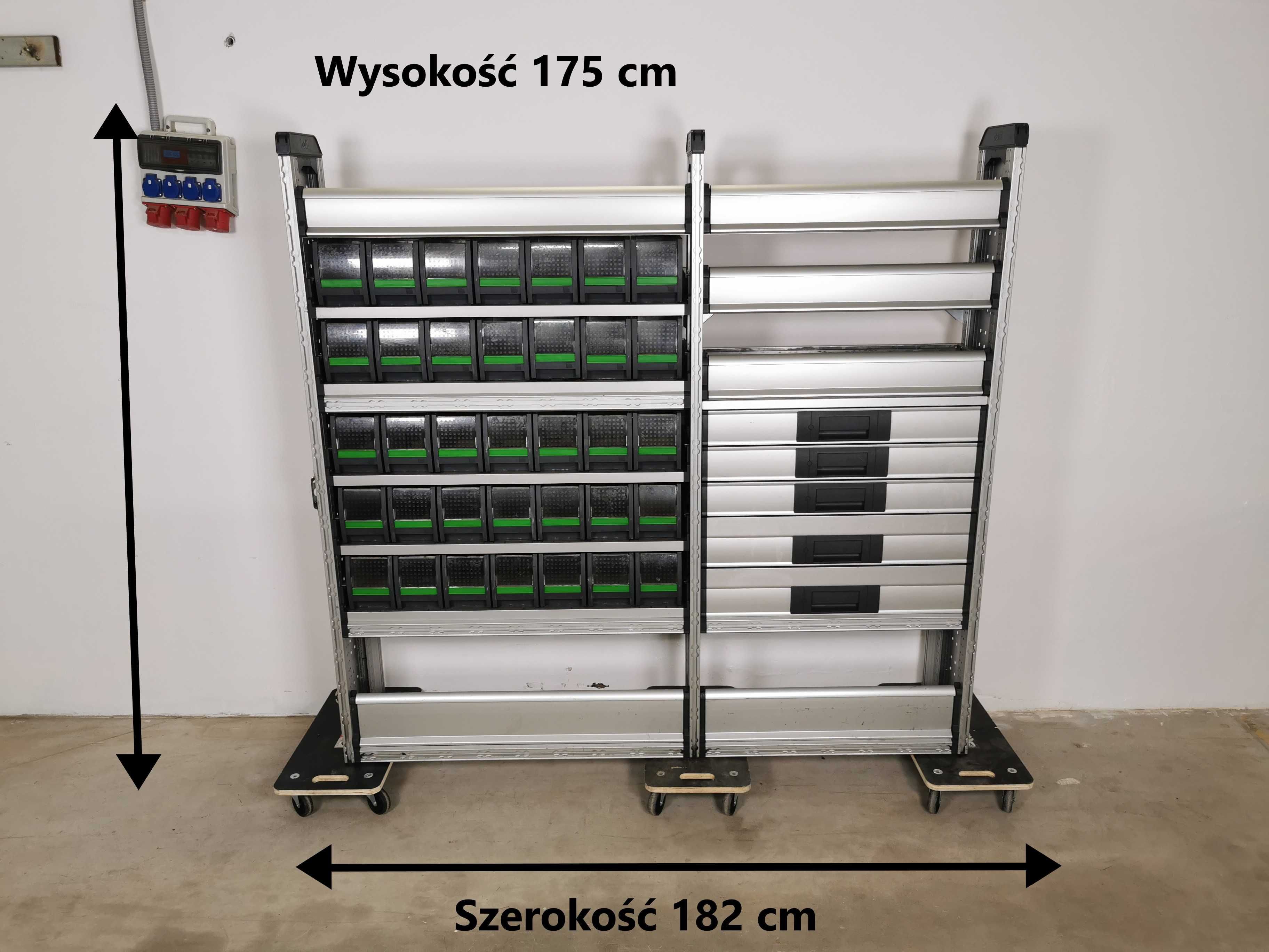 Regały szafki półki do busa zabudowa serwisowa warsztatowa ZESTAW BOTT