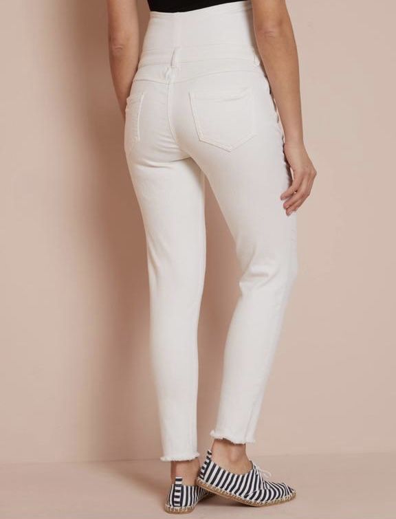 Jeans para grávida - branco claro liso