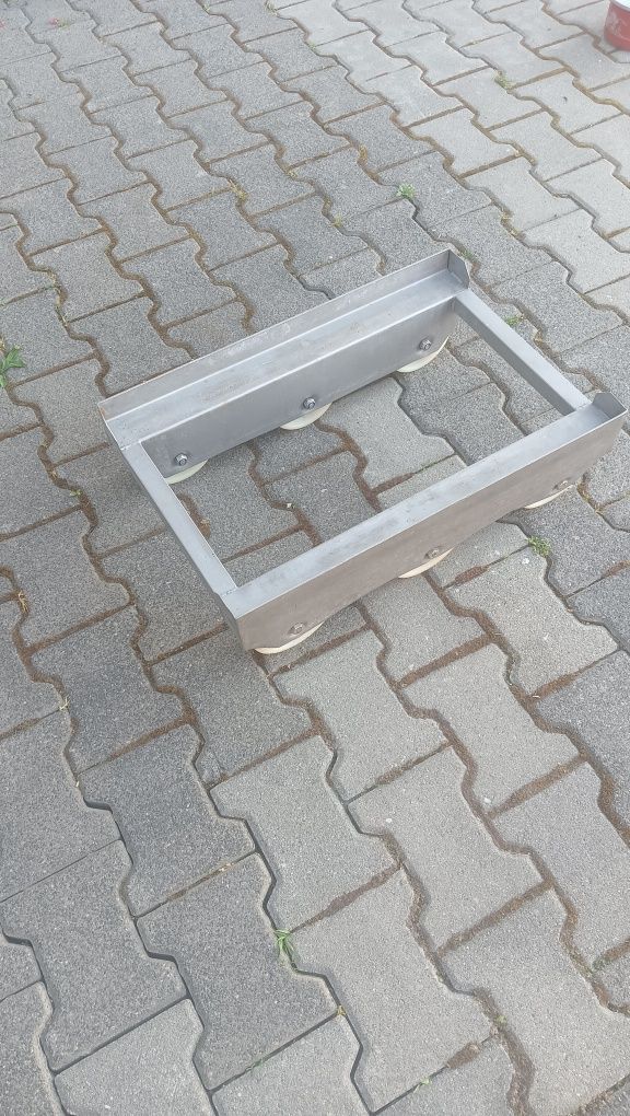 Wózek transportowy do pojemników e-2 wzmocnienie stal nierdzewna.