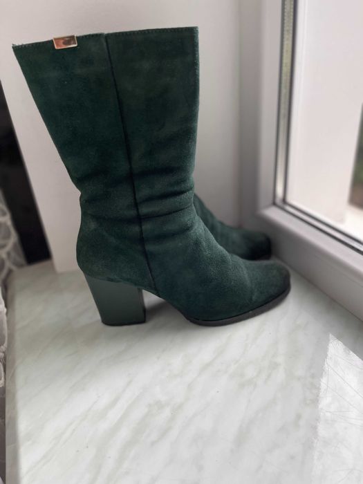 Жіночі чобітки польські зимові замш натуральний 40р