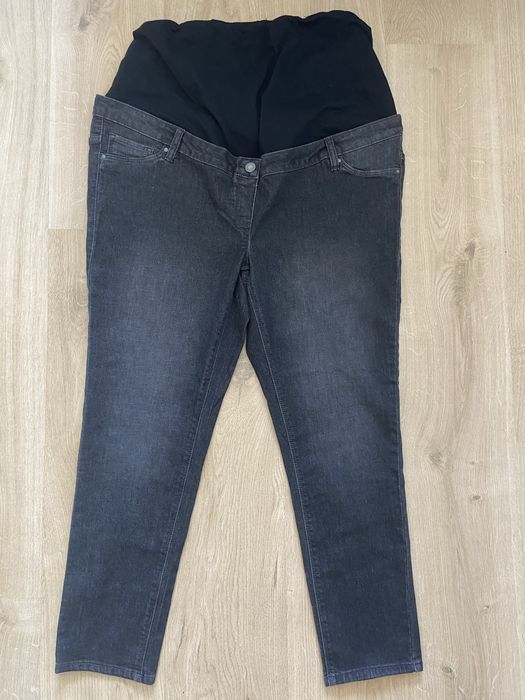 Blue motion XL 48 50 czarne szare spodnie ciążowe jeansy dżinsy