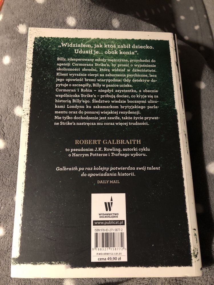 Używana książka „zabójcza biel” Robert galbraith