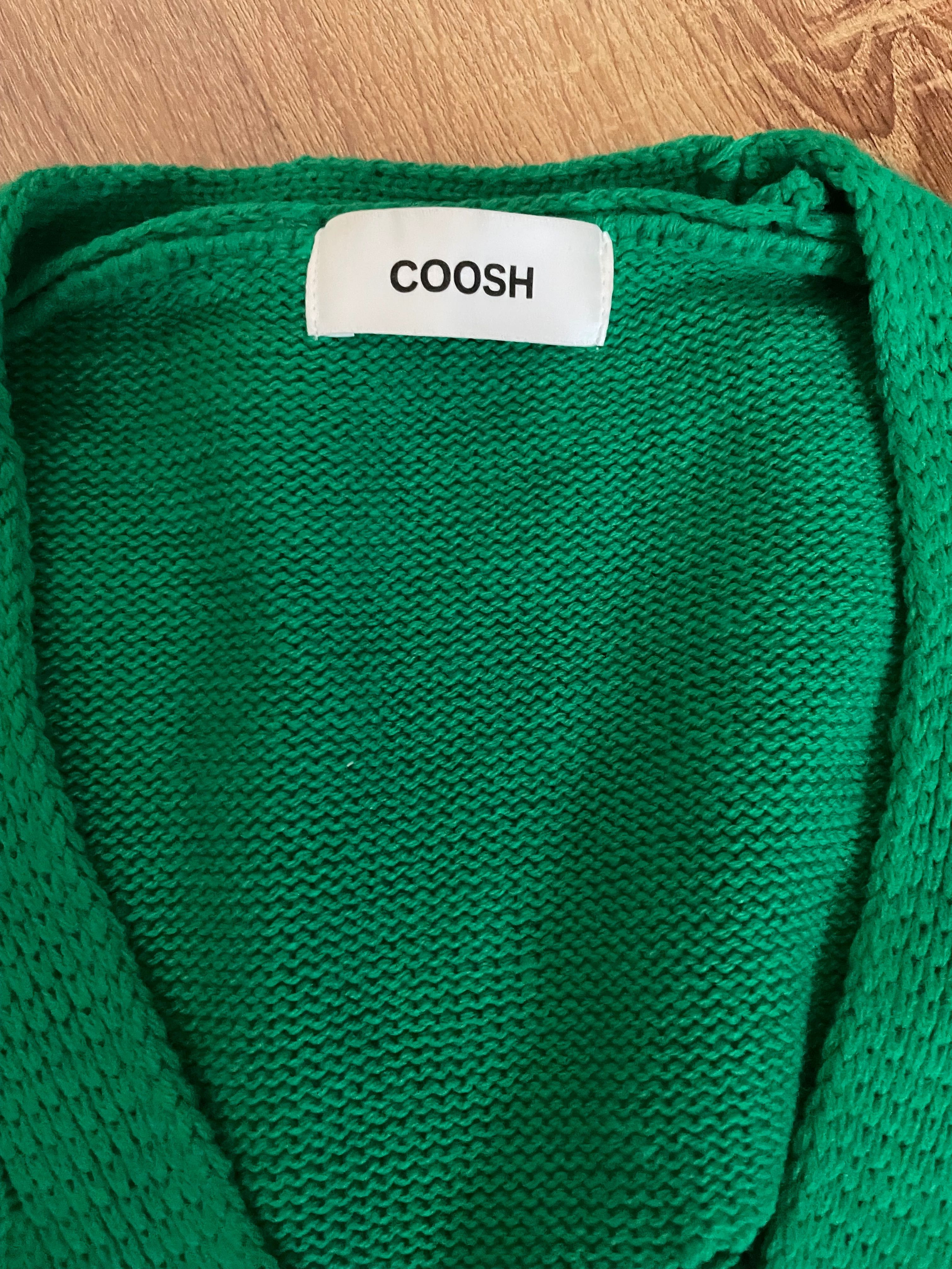 Зелений кардиган з дирками coosh