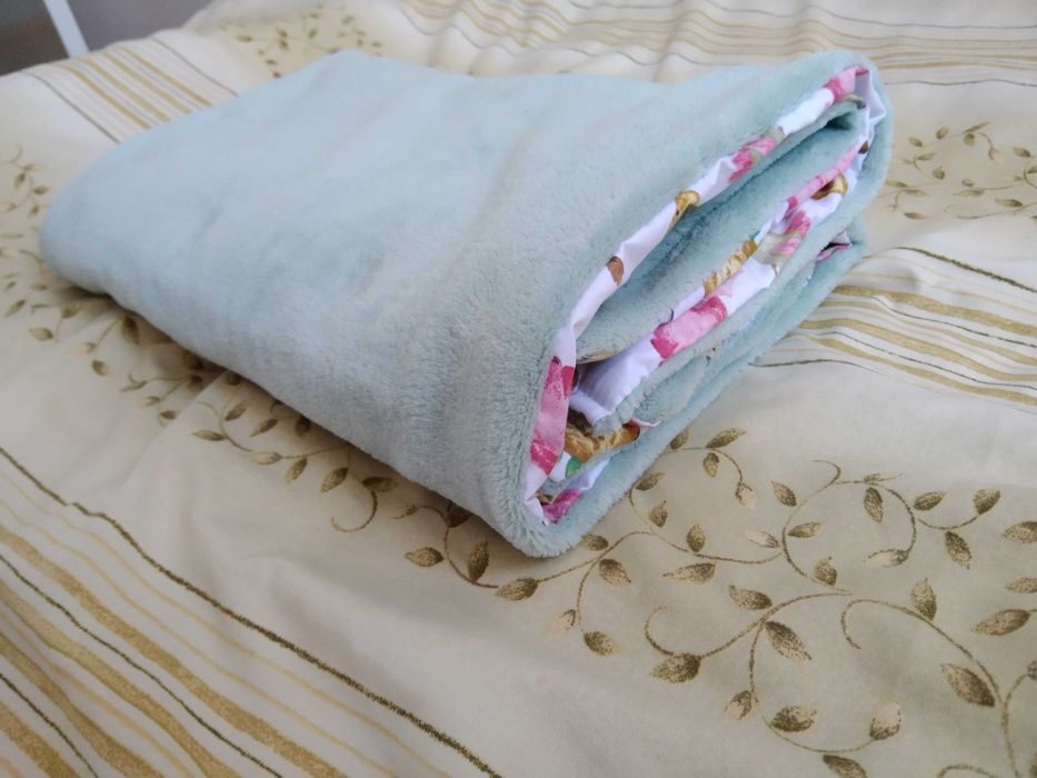 Kocyk dla niemowlaka bawełna z polarem