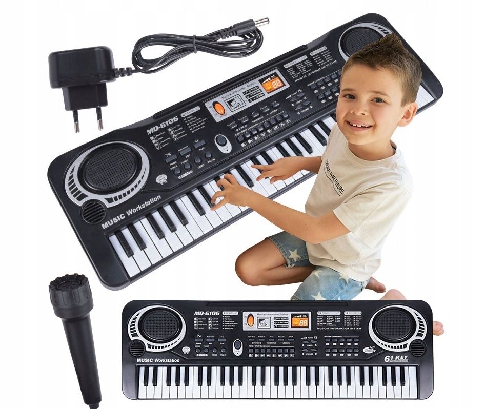 Keyboard z Mikrofonem Karaoke Dla Dzieci Pianino perkusja 10 brzmień