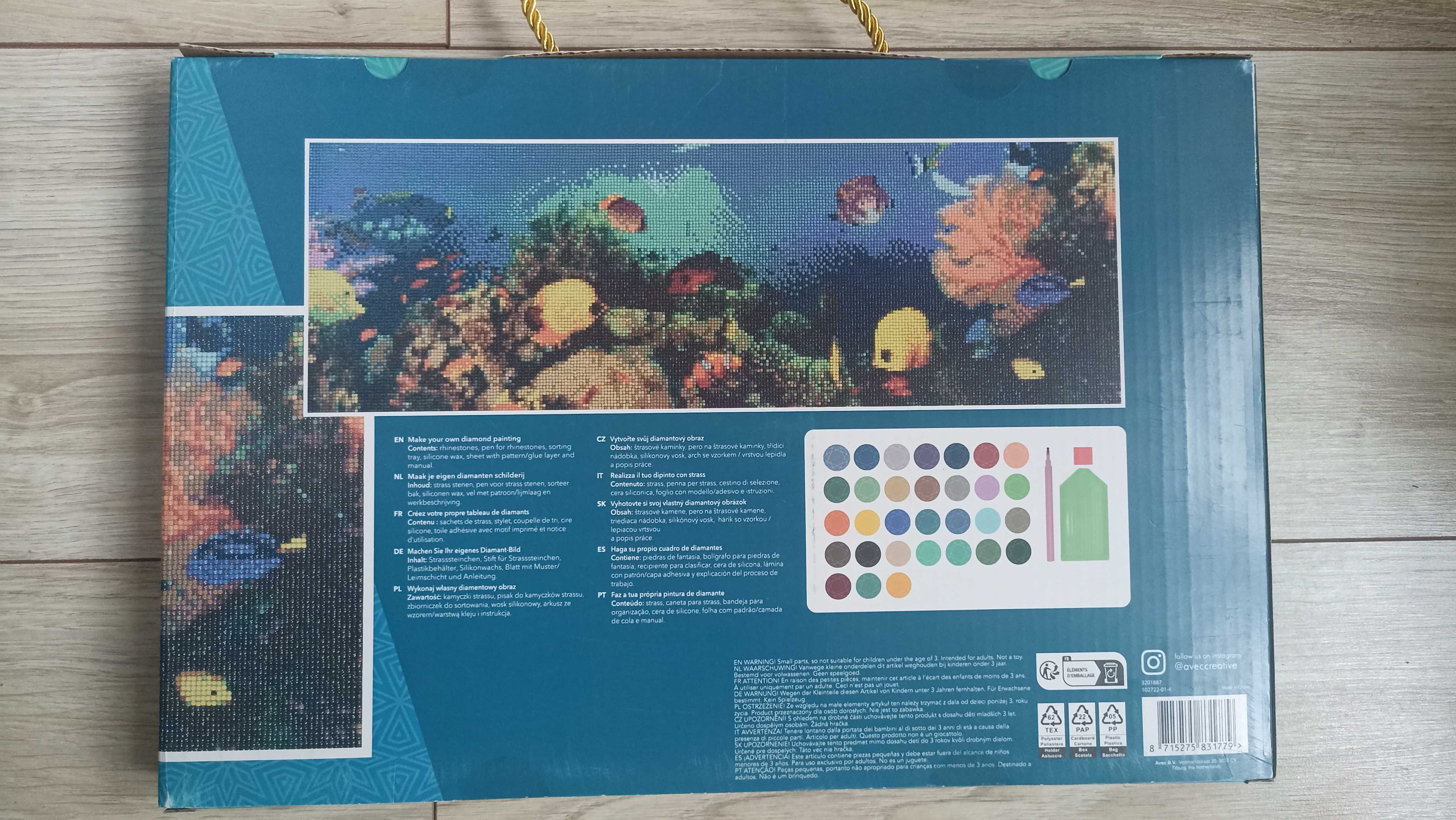 Diamond painting, mozaika diamentowa XXL 75x25cm 25000 kryształków