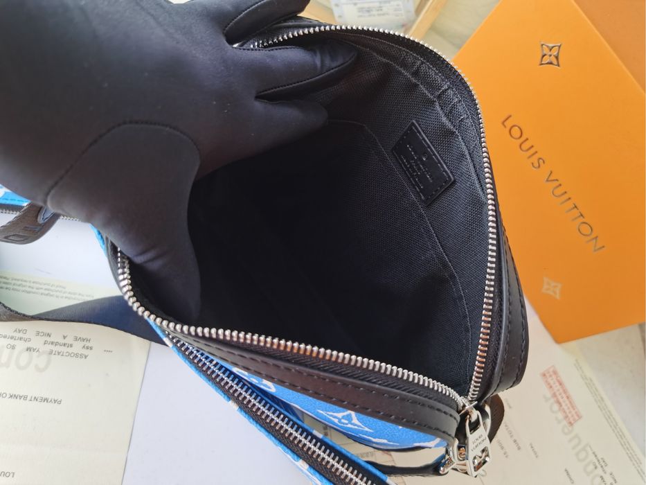 Сумка Louis Vuitton голубая синяя 3в1 3v1 мессенджер мужская
