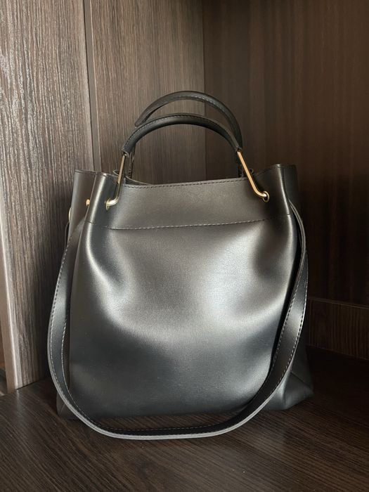 Сумка чорна, базова, черная сумка, вмістка, велика