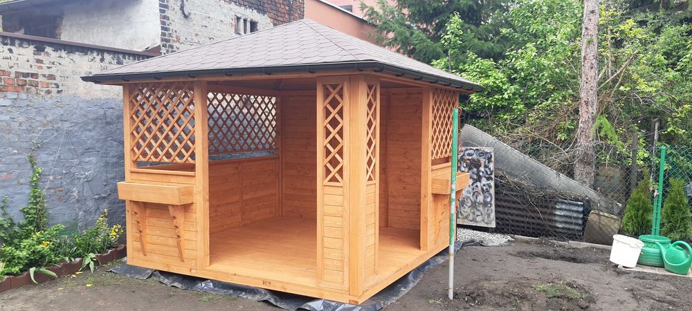 Altana Drewniana Altany sześciokątne Wiaty Ogród Architektura