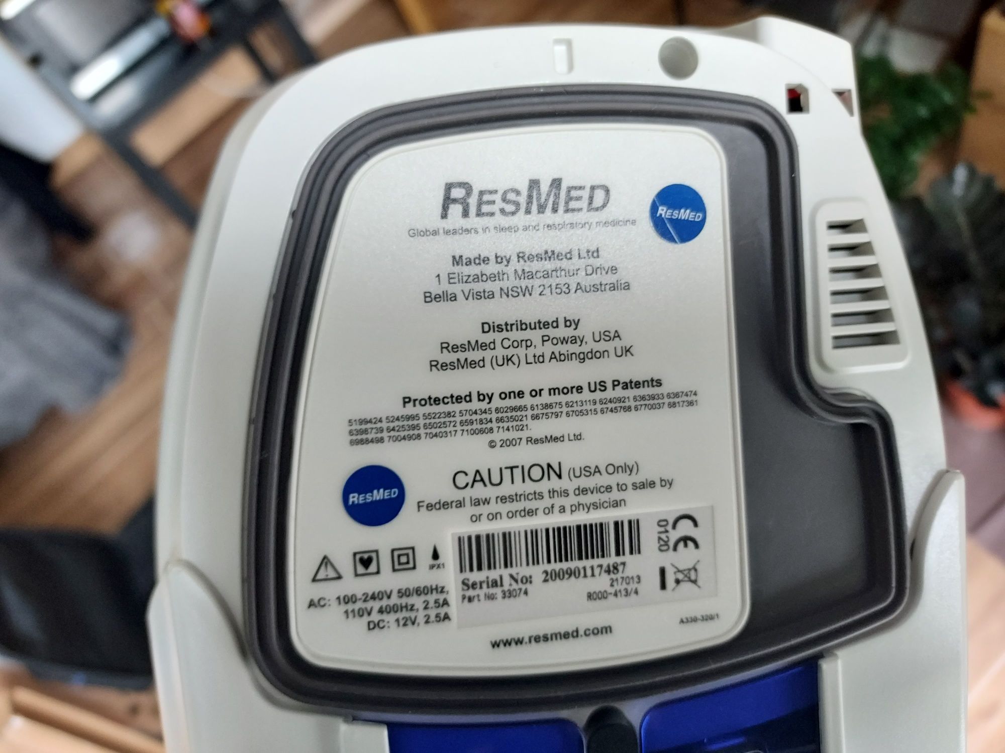 Aparat do oddychania bezdech ResMed Elite 8S CPAP maska nawilżacz !
