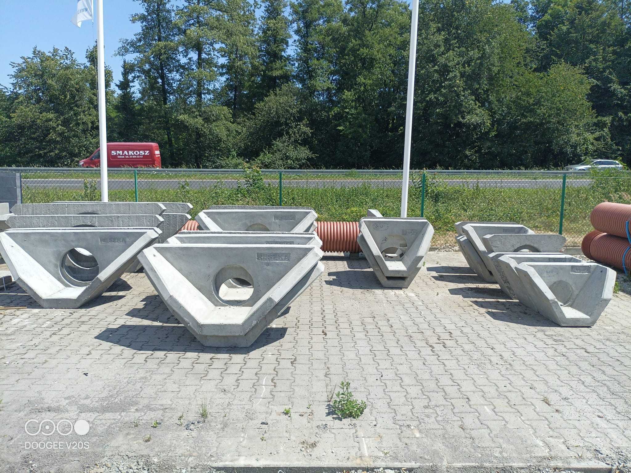 Przyczółki betonowe , ścianki oporowe , zakończenie przepustu
