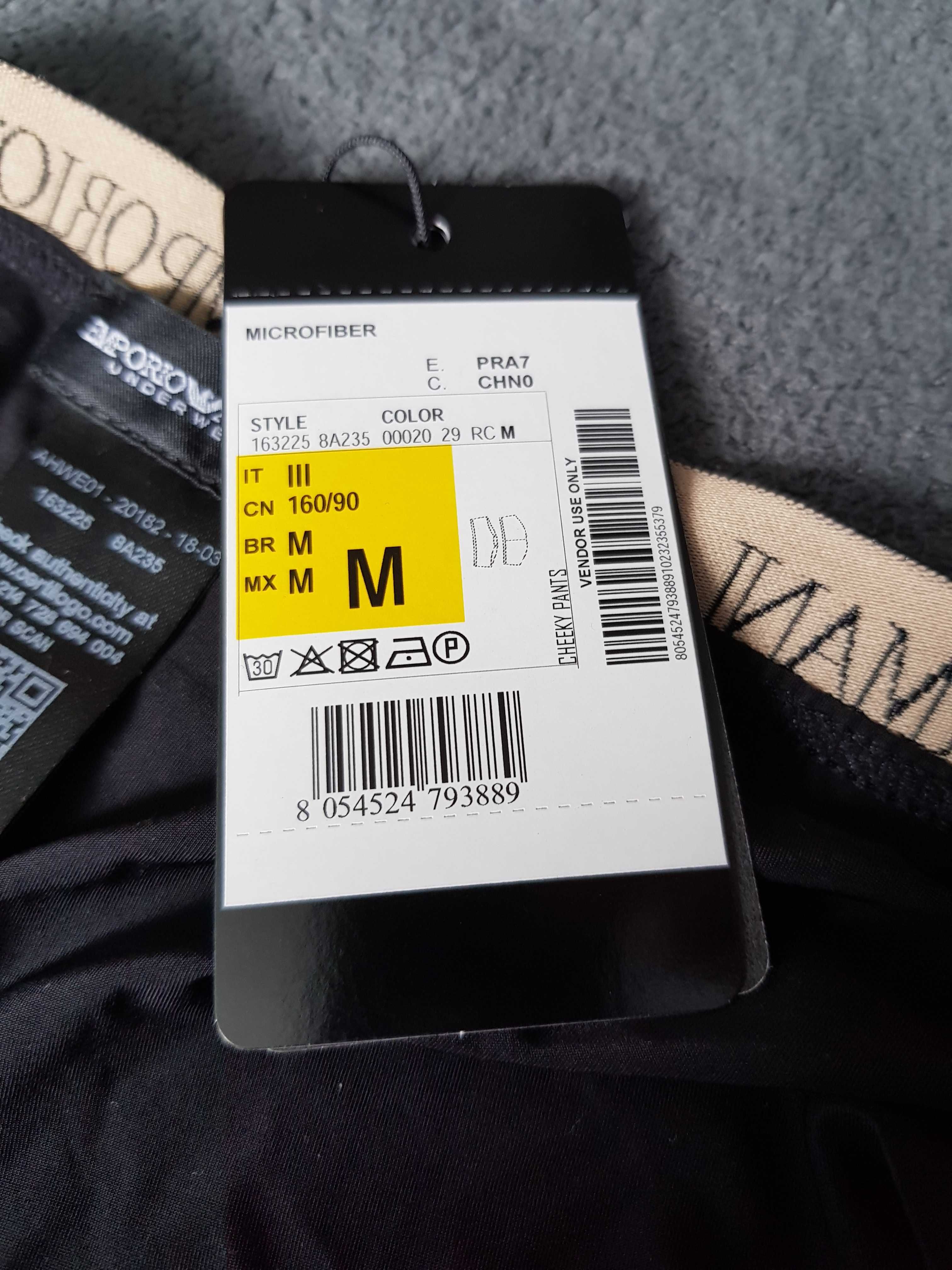 M Emporio Armani Underwear figi mikrofibra  nowe z metką czarne złote