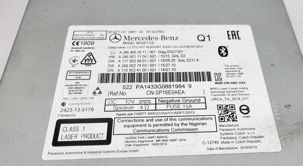 Radio Nawigacja Mercedes NTG5.1 Audio20 W117  X117 NTG 5.1