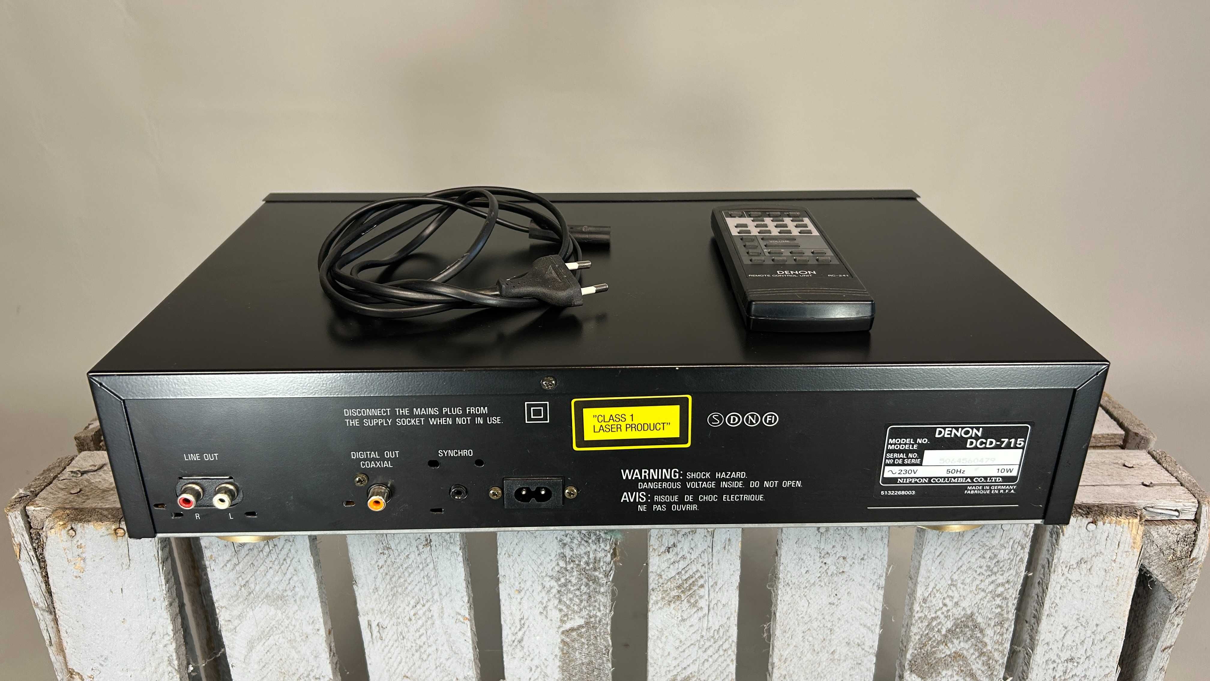 Denon DCD‑715 + oryginalny pilot RC‑241 - odtwarzacz CD
