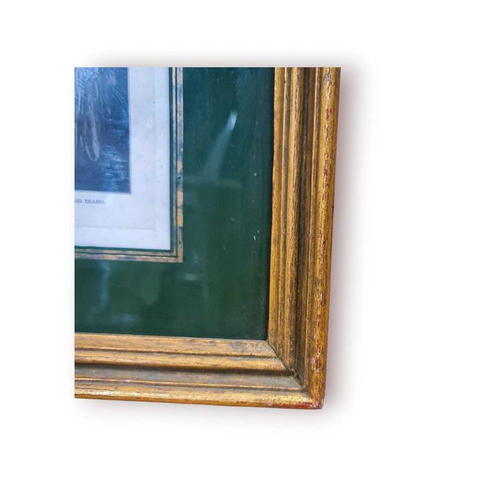 Quadro Antigo Gravura Gustave Doré – Tema Merlim (48×41 cm)