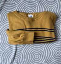 Musztardowy sweterek męski GAP rozmiar M 100% bawełna