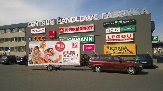 Przyczepa reklamowa, reklama mobilna Kraków Śląsk Warszawa