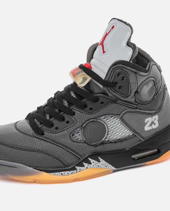 Мужские кроссовки Nike Jordan 5 Retro Off-White "Black" 41-45
