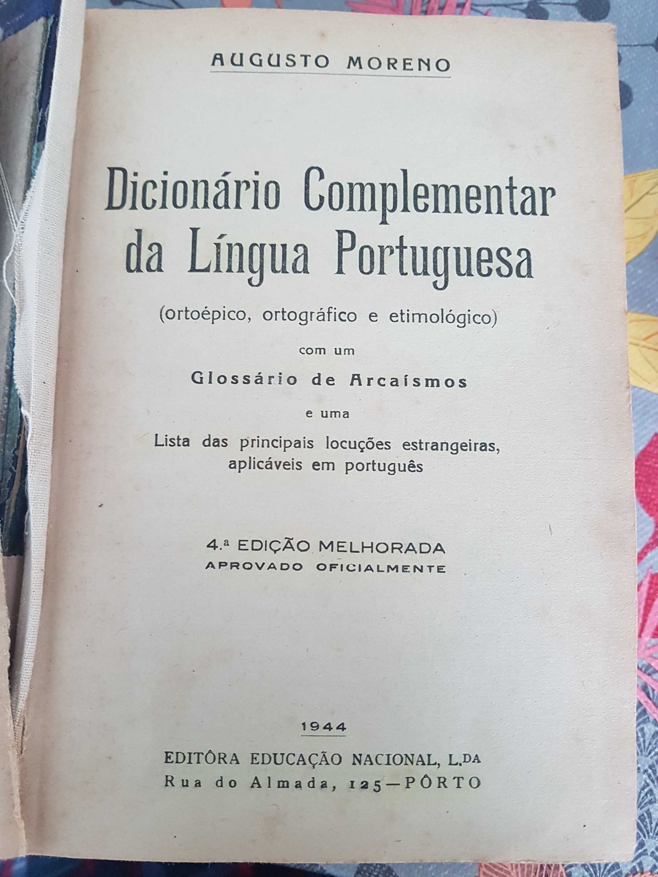 Dicionário complementar Augusto Moreno 1944