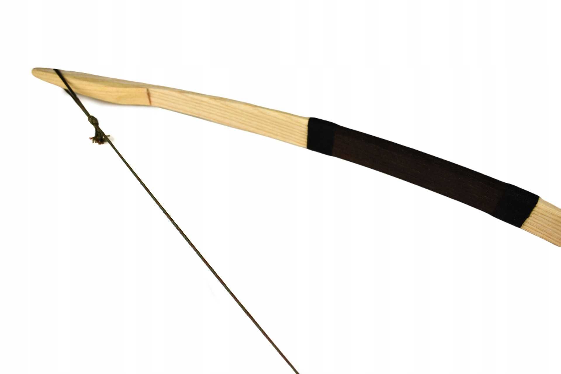 Łuk drewniany 115cm kołczan 3 strzały tarcza zestaw łuczniczy brązowy