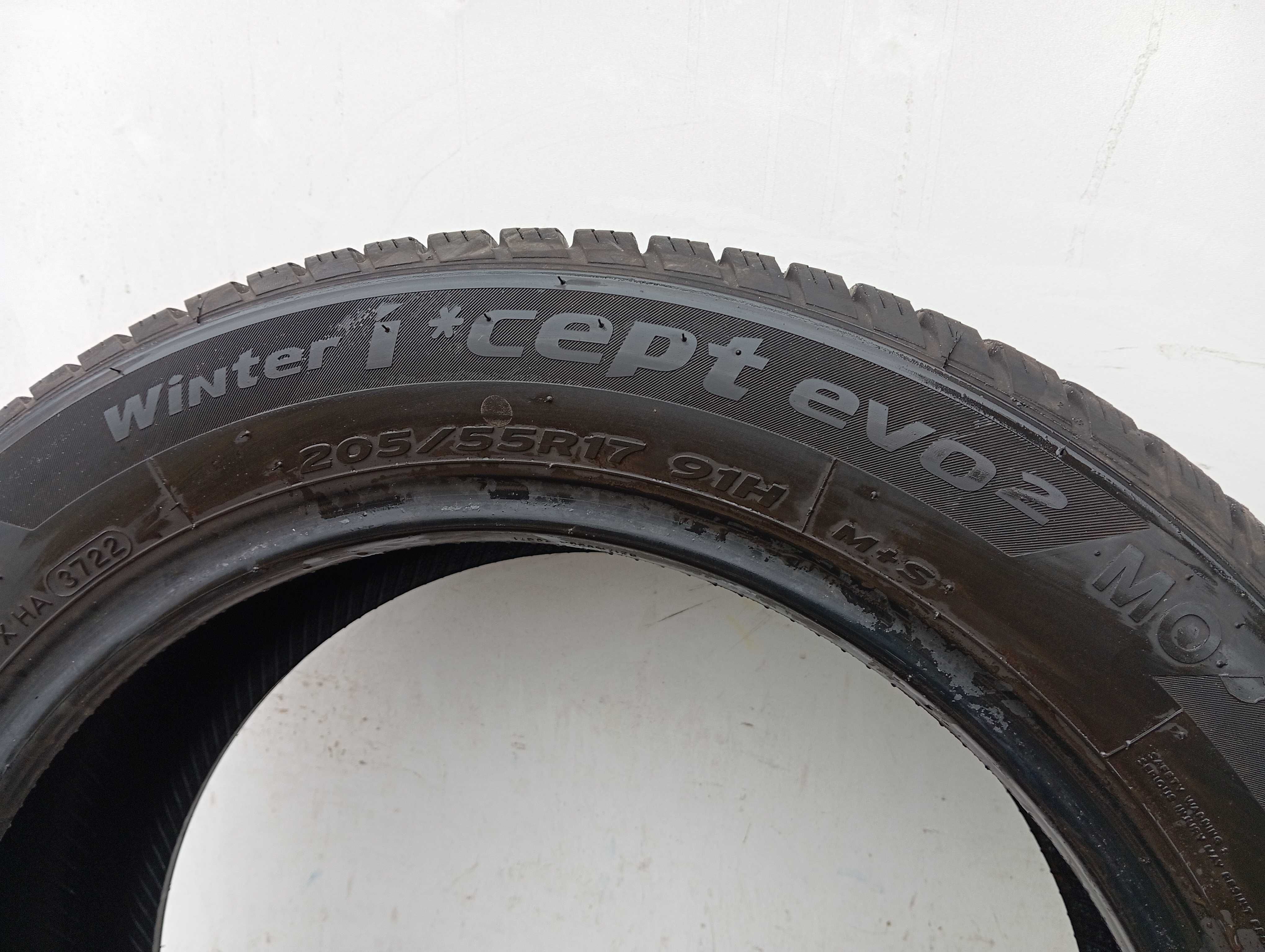 1x 205/55 R17 91H Hankook Winter I*cept evo 2 2022r 7,2mm