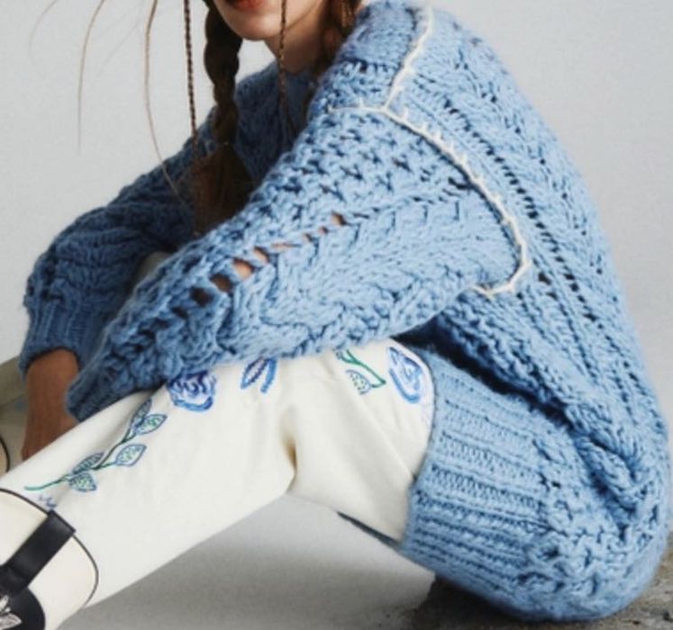 Reserved Sweter handmade z wełną NOWY S, M, L
