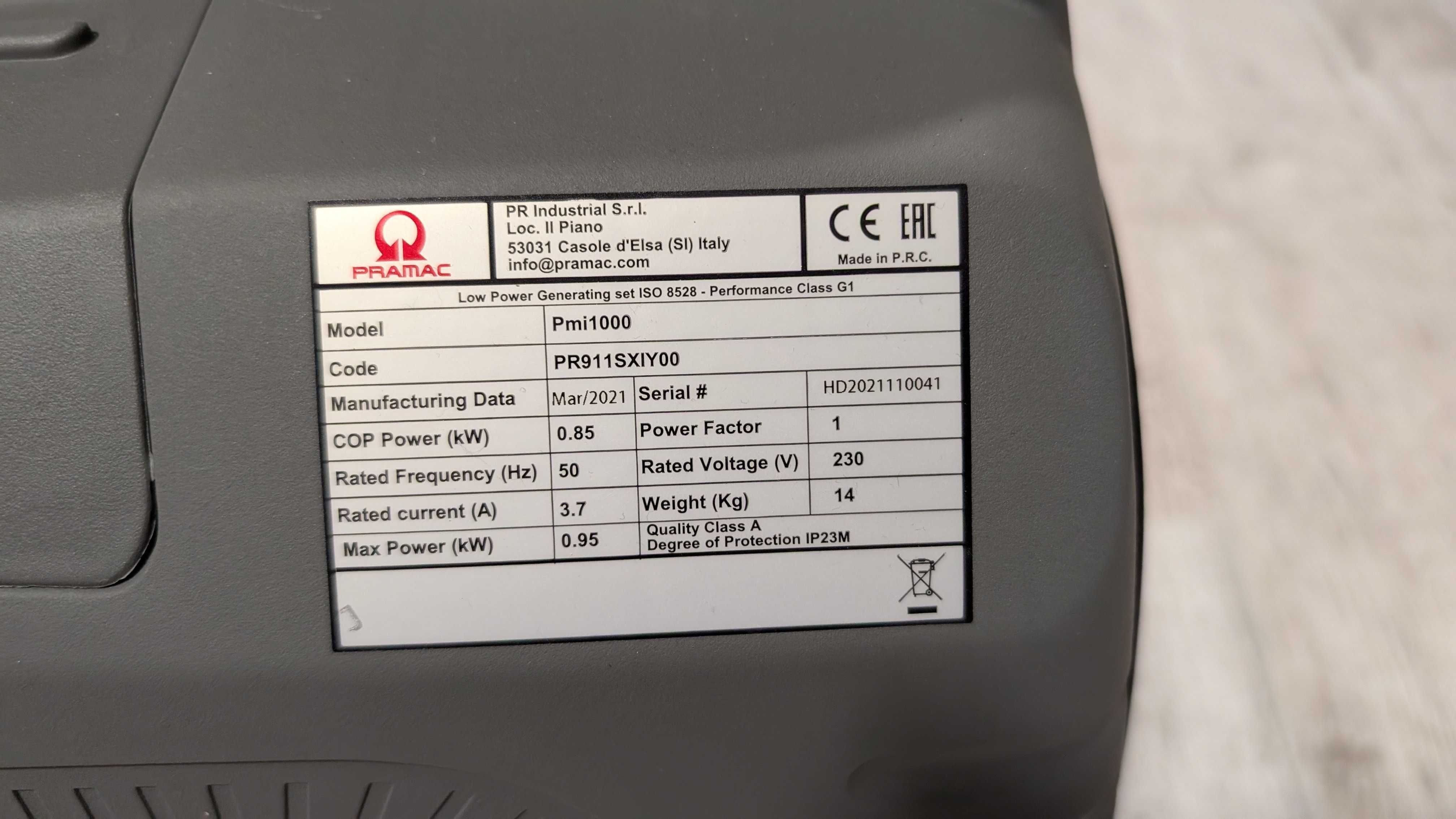 Інверторний генератор Pramac PMi 1000