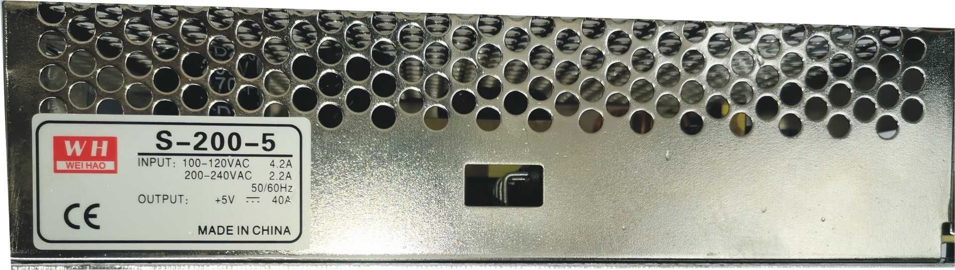 Zasilacz  200W 5V 40A S-200-5 modułowy  LED