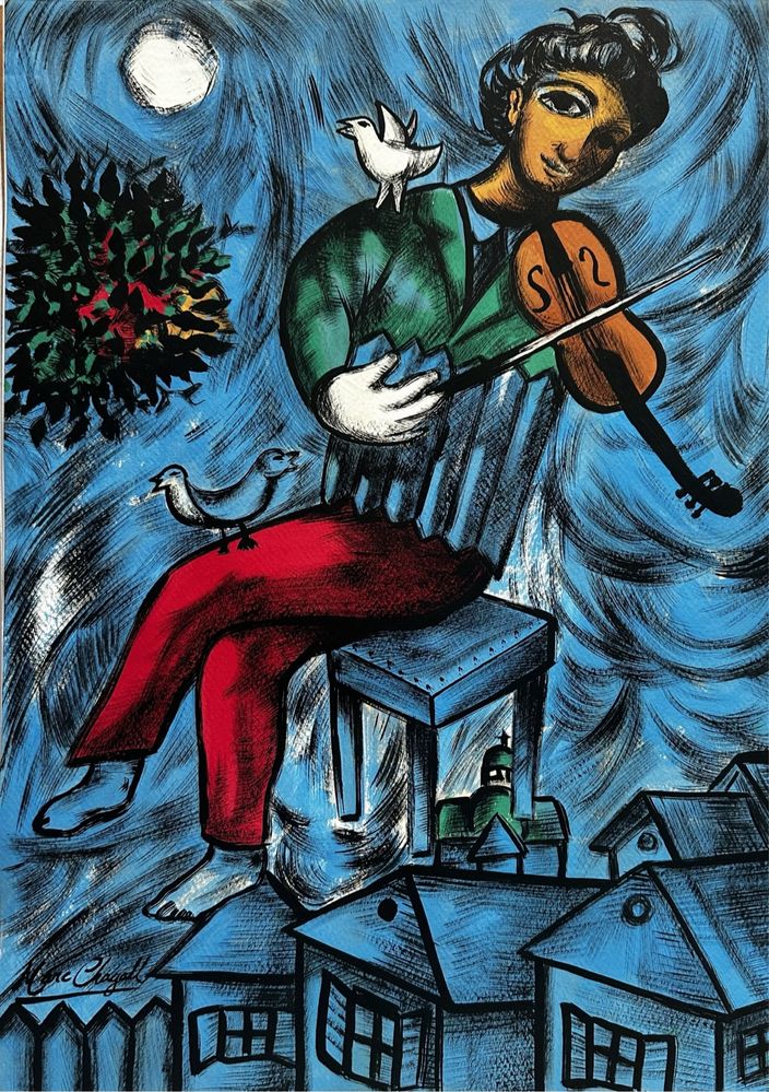 Obraz recznie malowany Chagall pieczęcie galerii Światowej