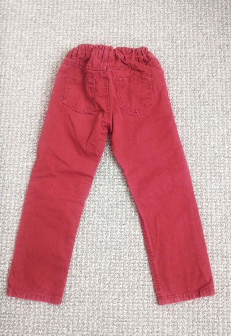 Spodnie jeans bordowe Zebralino 110