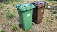 2 pojemniki kosze 120L na śmieci odpady zielony i brązowy ESE