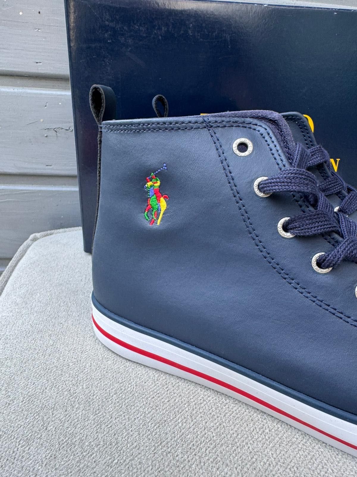 Nowe sneakersy trampki wysokie POLO RALPH LAUREN granatowe 39