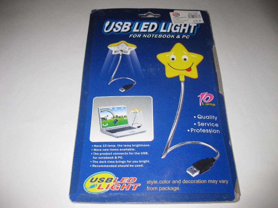 Lâmpada LED, com entrada USB para PC ou Portátil/Novo e Embalado!