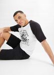 B.P.C t-shirt męski bawełniany biały z czarnym nadrukiem r.XXL