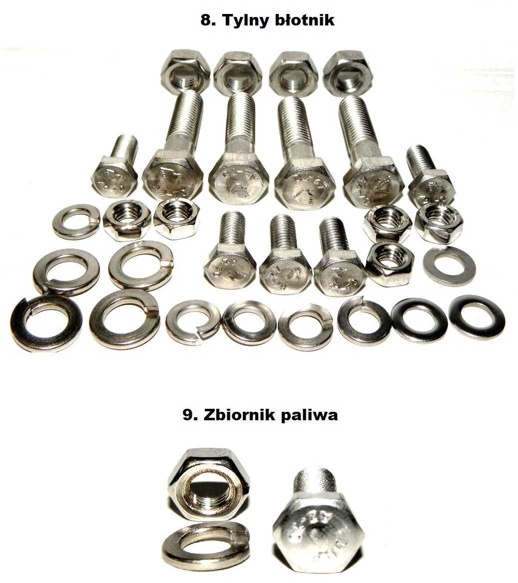 WSK M06 B3 śruby nierdzewne komplet śrub nierdzewnych zestaw inox