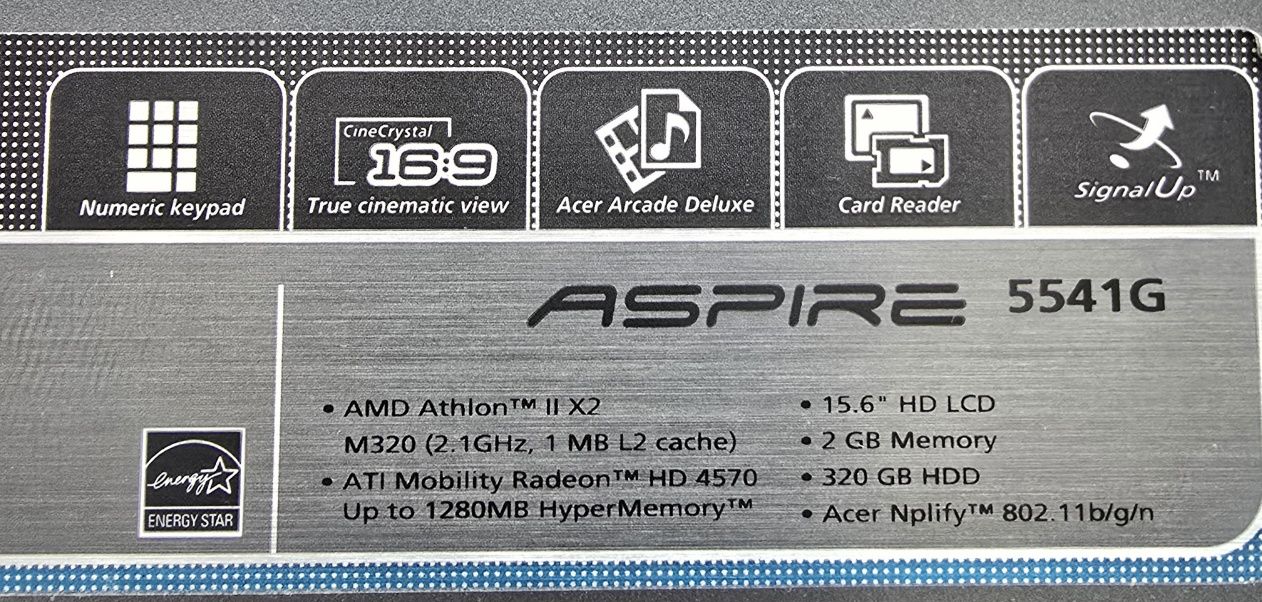 Laptop Acer Aspire 5541g stan idealny
