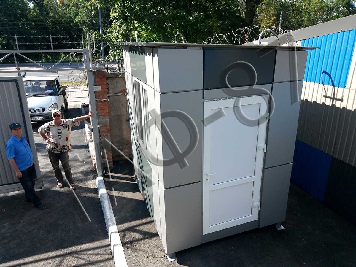 Пост охраны из профлиста, вагончик для охраны, бытовка для охраны