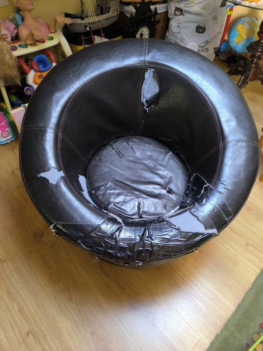 Sofá redondo rotativo castanho