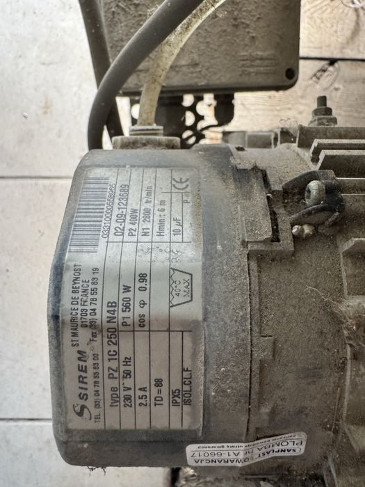 Pompa do wanny sirem type PZ 1C 250 N4B