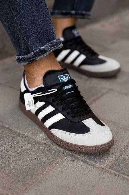 Мужские кроссовки Adidas Samba Black White 41-46 адидас Знижжка