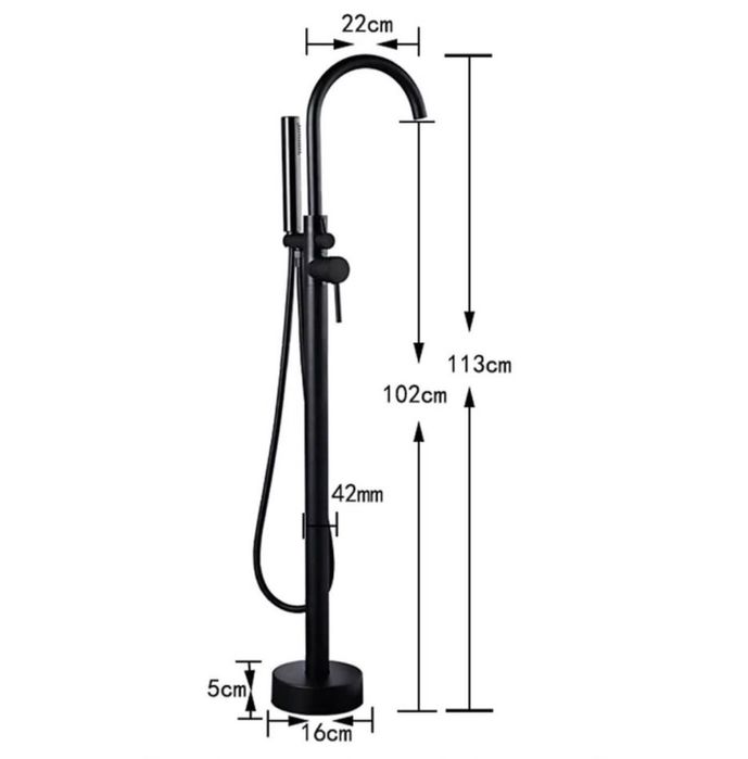 Bateria do wanny wolnostojącej szczotkowane zloto