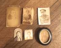 Stare portrety fotografie medalion XIXw Anglia