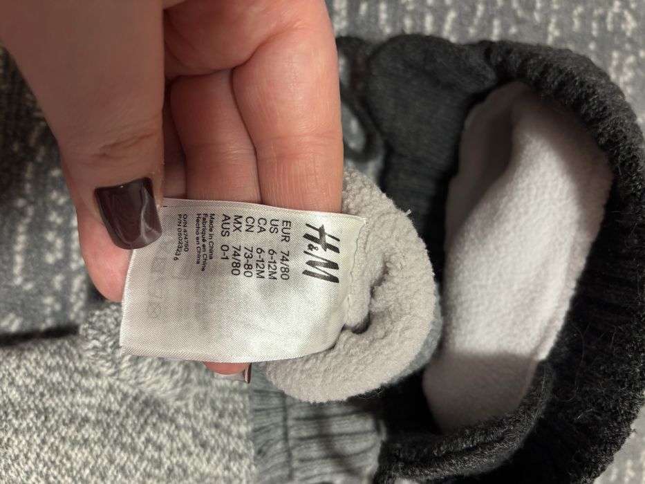 Шапка і рукавички 6-12 міс H&M