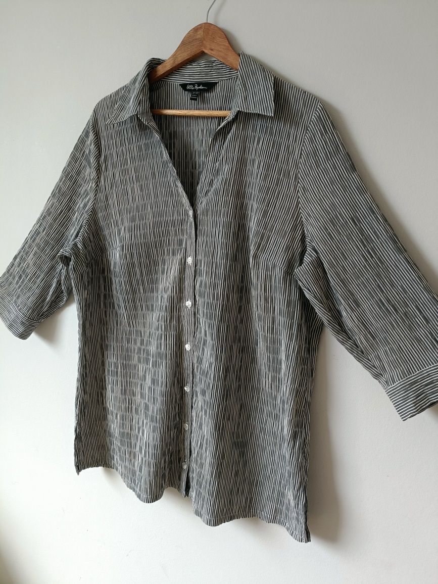 Koszula damska szara w paski plus size Ulla Popken 46