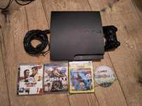 PlayStation 3 slim + 4 gry