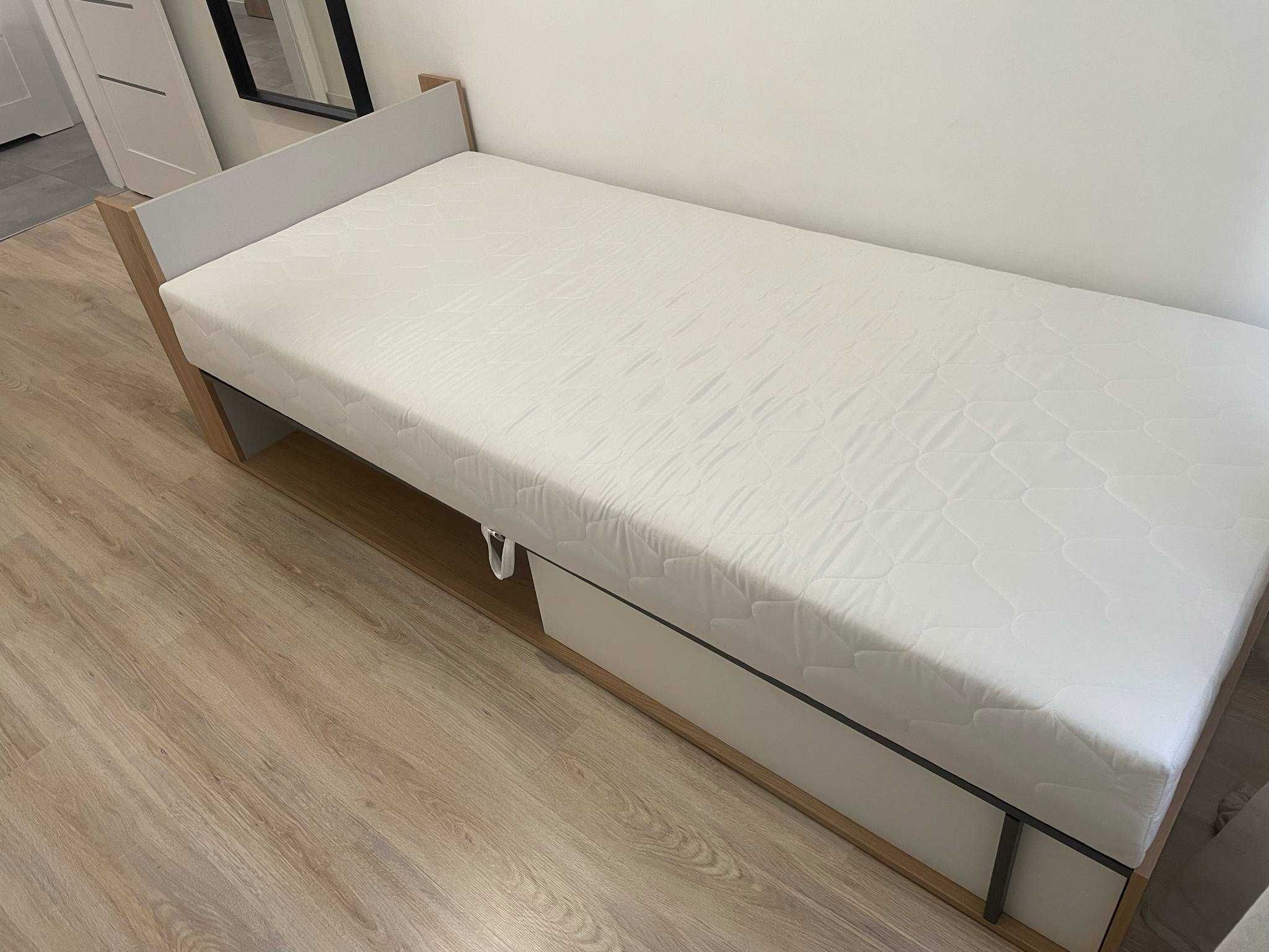 Łóżko z materacem i pojemnikiem 90 cm lewe IMOLA