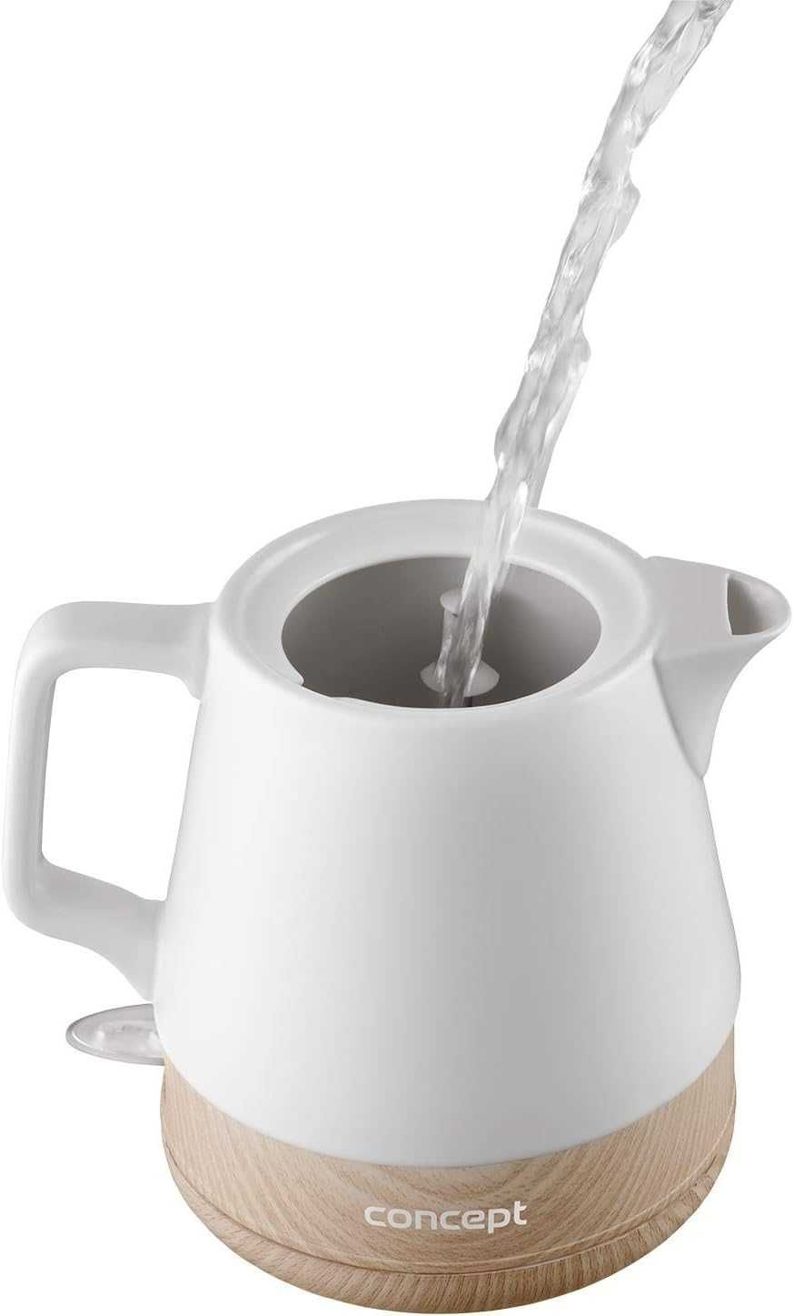 Czajnik elektryczny ceramiczny 1,0 l, biały mały czajnik