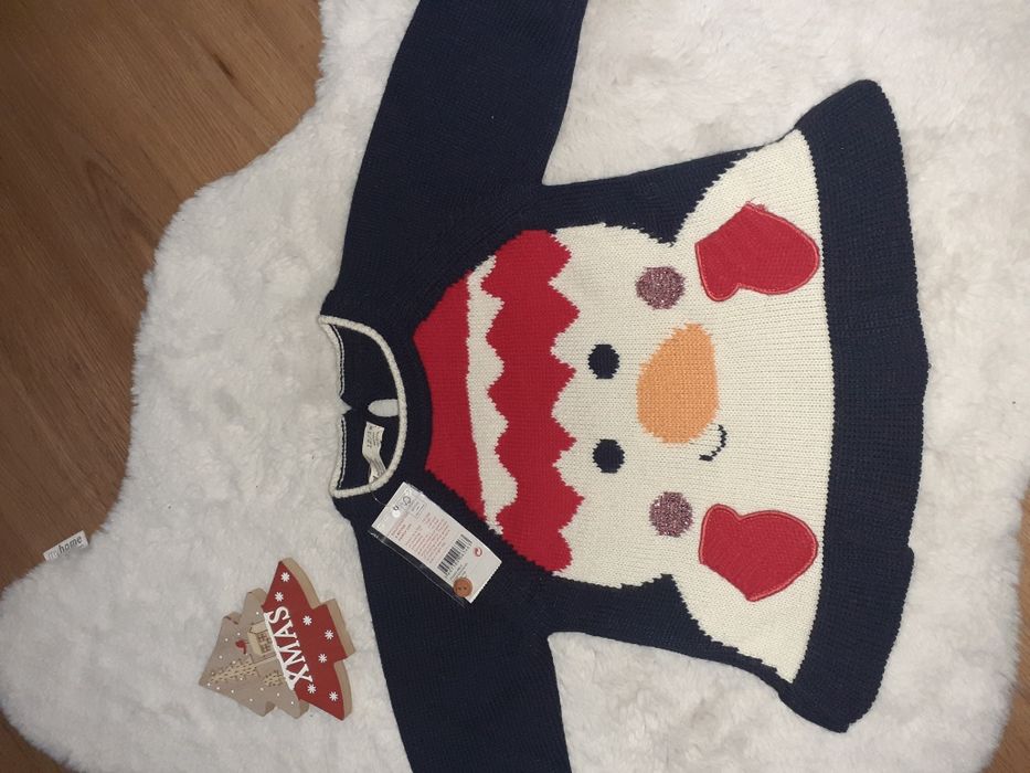 Novo! Camisola de malha Natal. Tamanho 12-18meses